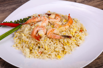 Thai style fried rice with prawn