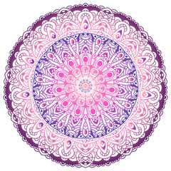 Vector round abstract circle. Mandala style. Decorative element, colored circular design element.