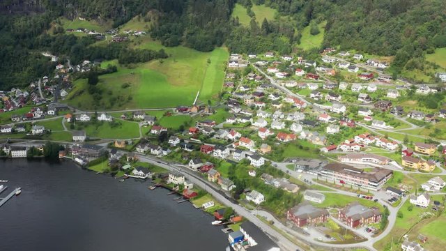 Flight over Norheimsund in Norway