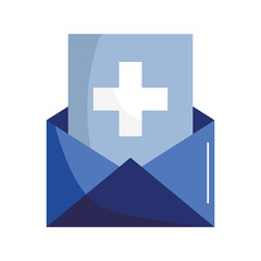 envelope with cross flat style icon vector design