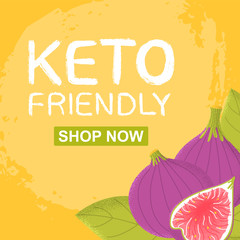 Template vector card with keto friendly lettering