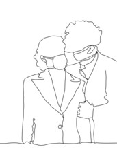 Vector illustration, lovers fragrant with fabric masks