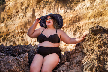 woman with black bikini