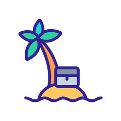 treasure island icon vector. treasure island sign. color symbol illustration