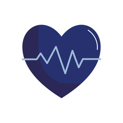 medical heart pulse flat style icon vector design