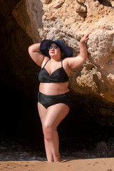 woman with black bikini