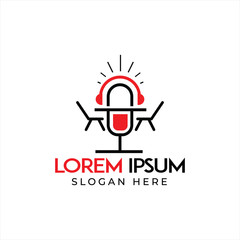 Podcast logo deisgn template vector eps