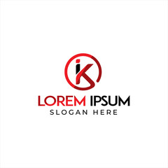 IK letter logo design template vector eps