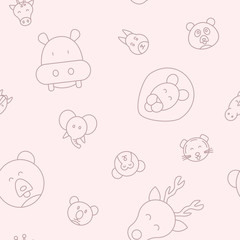 Obraz premium Animal - Vector background (seamless pattern) of pets and wild beast for graphic design