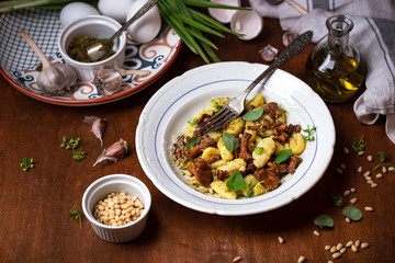 potato Gnocchi with chanterelle mushrooms and parmesan