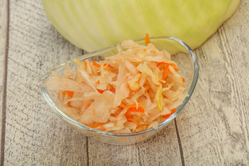 Pickled cabbage - sauerkraut in the bowl