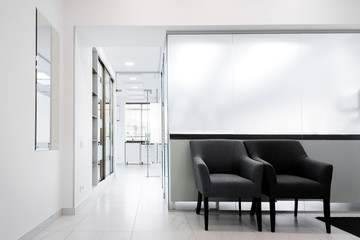 White interior of a company modern office.