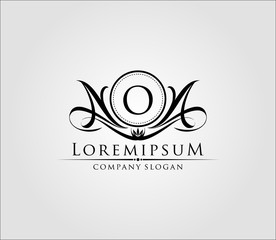 Letter O Luxury Boutique Logo, Heraldic Vintage Badge Design.