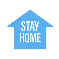 The writing under the house. Coronavirus protection campaign logo. Self-isolation is interesting as a sign or symbol. The concept of opposing viruses. Vector illustration.