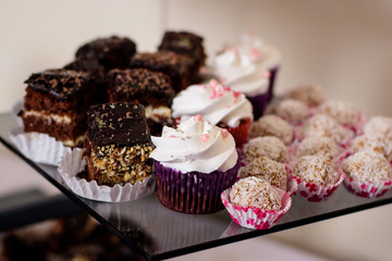 Delicious sweets on candy bar