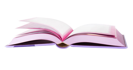 Isolated open book with pink decoration