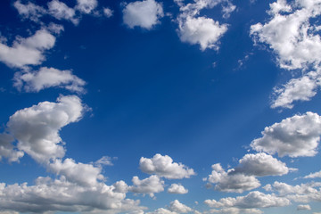 Background of beautiful sky with clouds. Looking up view.  Nature concept for design or For add...