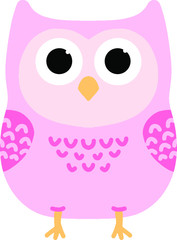 Cute Owl Bird Vector Illustration kawaii