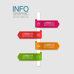 Vector iInfographic template for business, presentations, web design, 4 options.