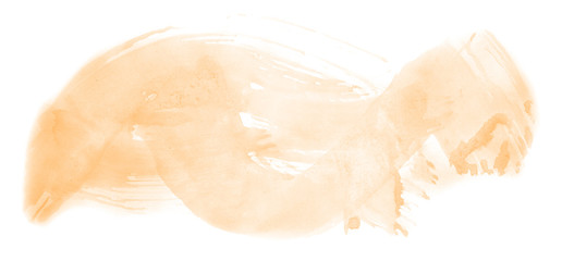 Abstract watercolor background hand-drawn on paper. Volumetric smoke elements. Orange color. For design, web, card, text, decoration, surfaces.