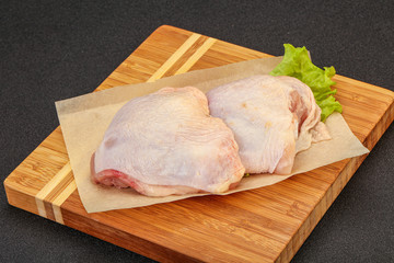 Raw chicken hip for cooking