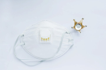 Face mask, respirator and coronavirus.