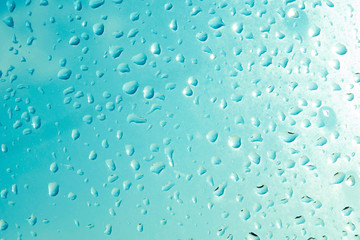 drops of water on the glass.