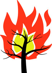burning tree / wild fire / forest fire