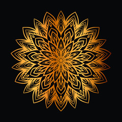 Abstract floral Background with Golden Ornament Mandala Background