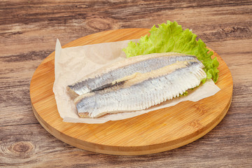 Herring fillet with salad leaves