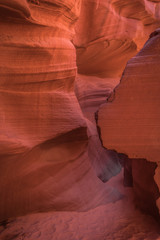 Fototapeta na wymiar Lower Antelope Canyon, Arizona, US. In the heart of Lower Antelope Calyon