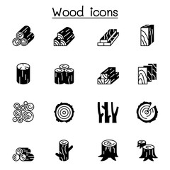 Wood icon set vector illustration graphic design © Puckung