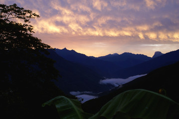 Amanecer en la selva de Coroico.