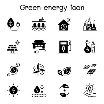 Green Energy Icon Set Vector Illustration Graphic Design