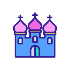 christian temple with domes icon vector. christian temple with domes sign. color symbol illustration