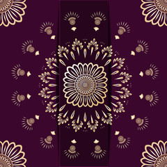 seamless mandala pattern with flowers