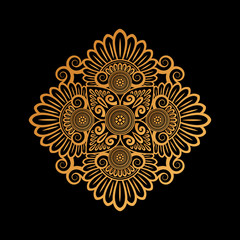 abstract mandala background with golden ornament