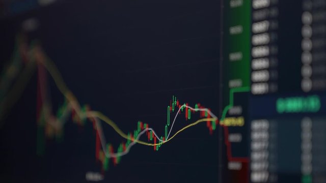 Graph of crypto currency online. Quotes of ethereum and bitcoin at stock exchange. Stock exchange market chart. 