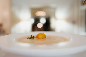 photo of a luxury artistic dish in a restaurant