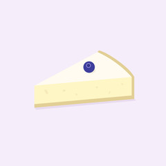 Fototapeta na wymiar Isometric cheesecake with blueberries