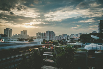 Fototapeta premium Singapore skyline in the sunset