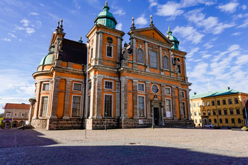 Fototapeta na wymiar Kalmar, Sweden The Cathedral and square.