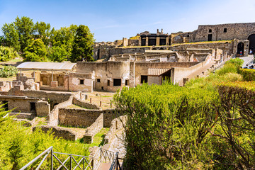Obraz premium Ancient ruins of the City of Pompei, Naples, Italy, Europe