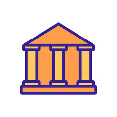 pillared temple icon vector. pillared temple sign. color symbol illustration