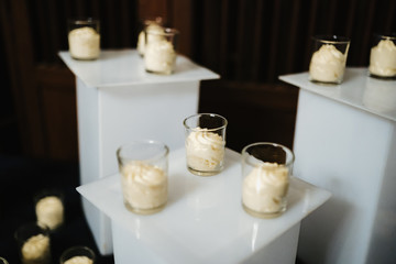 photo of small vanilla dessert in cups