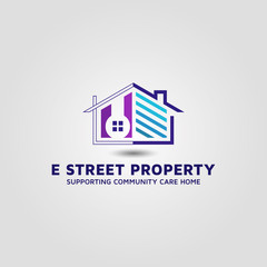 Renovating community care homes modern logo design.