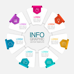 Vector iInfographic template for business, presentations, web design, 7 options.