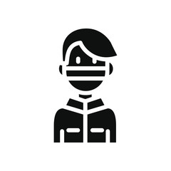 medicine concept, cartoon doctor with mouth mask icon, silhouette style