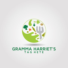 Vegetable healthy food logo design