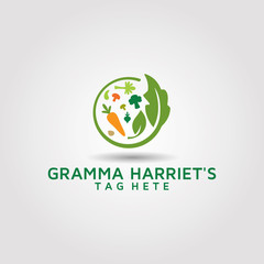 Vegetable green organic logo vector design.